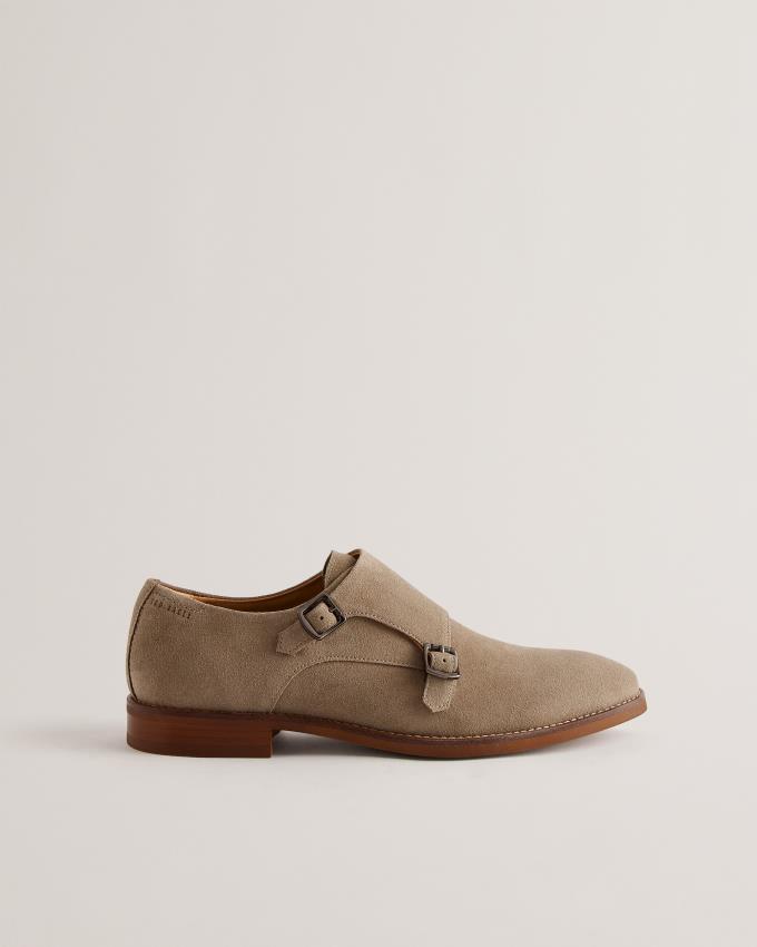 Chaussure Monk Ted Baker Suede Double Strap Kaki Homme | WEN-02889479